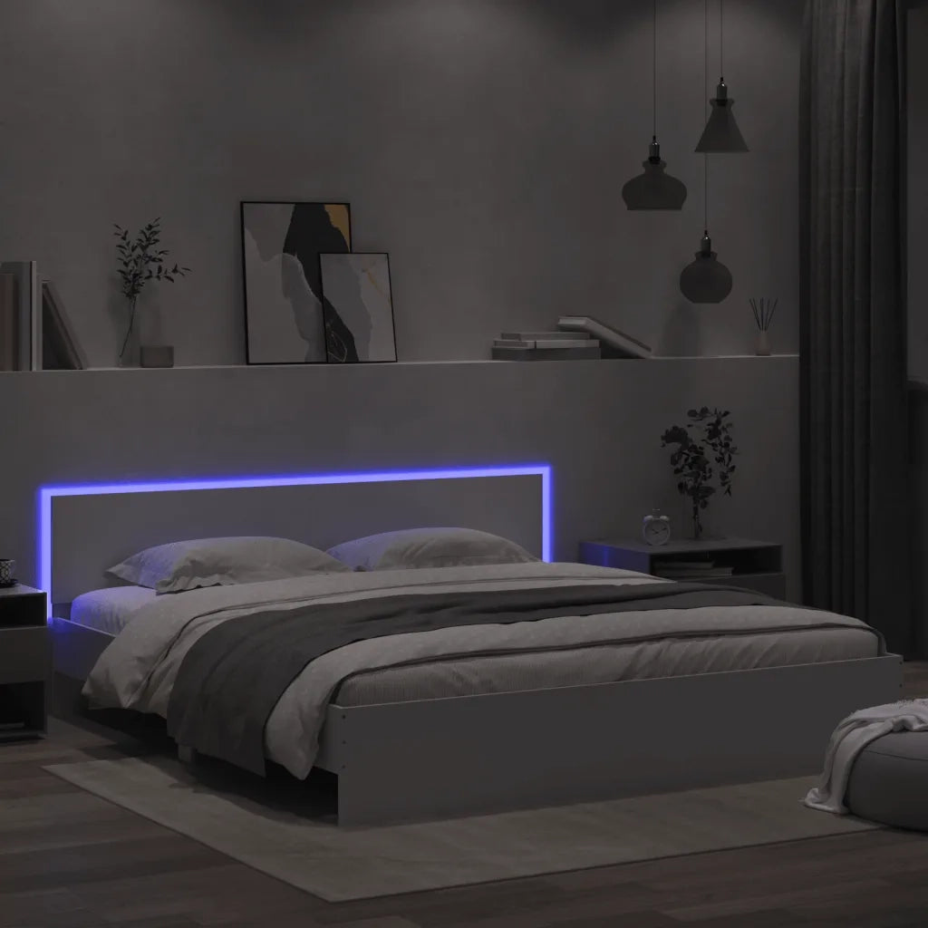 Giroletto con LED senza Materasso Bianco 180x200 cm
