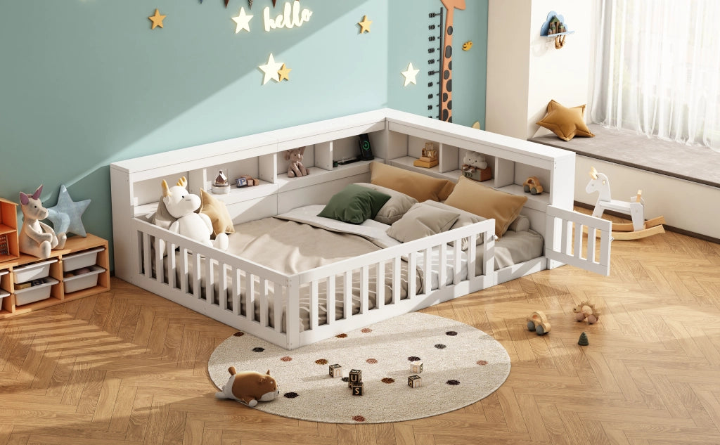 DESMIU Divano letto 140 × 200 cm 2 posti con presa, USB, vano contenitore e sponda, senza materasso, bianco