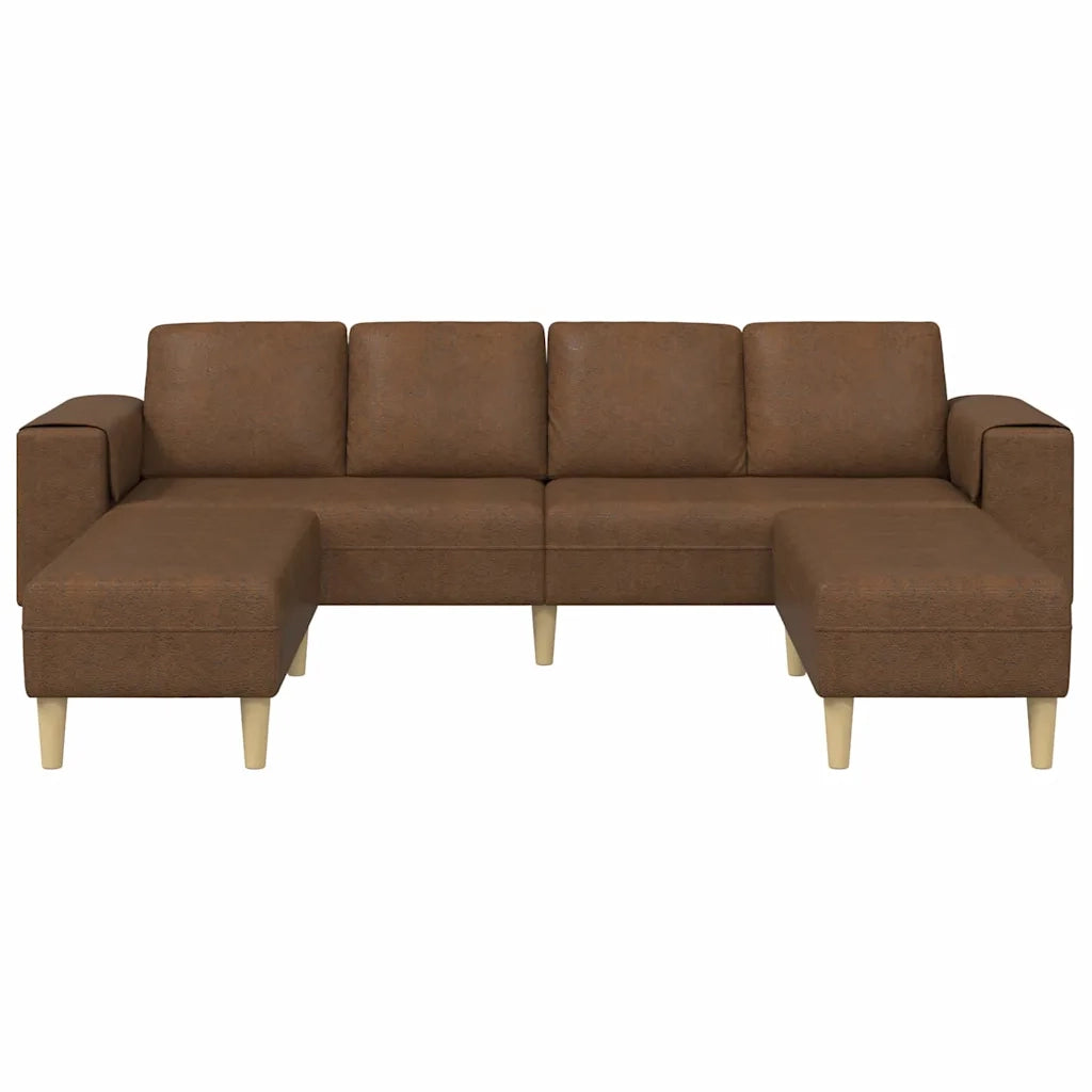 Set di divani 3 pcs Marrone Pelle scamosciata sintetica