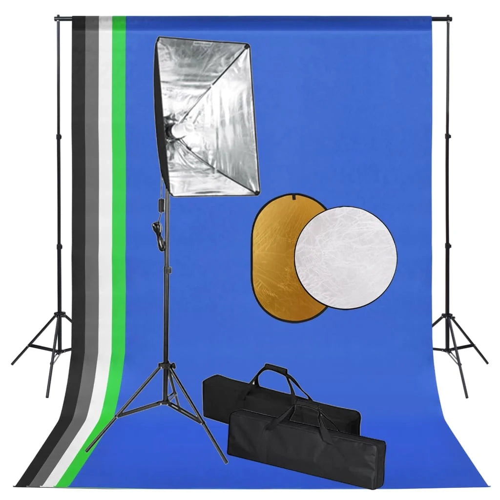Kit professionale per studio fotografico con luci 5 fondali e riflettore 02_0001472