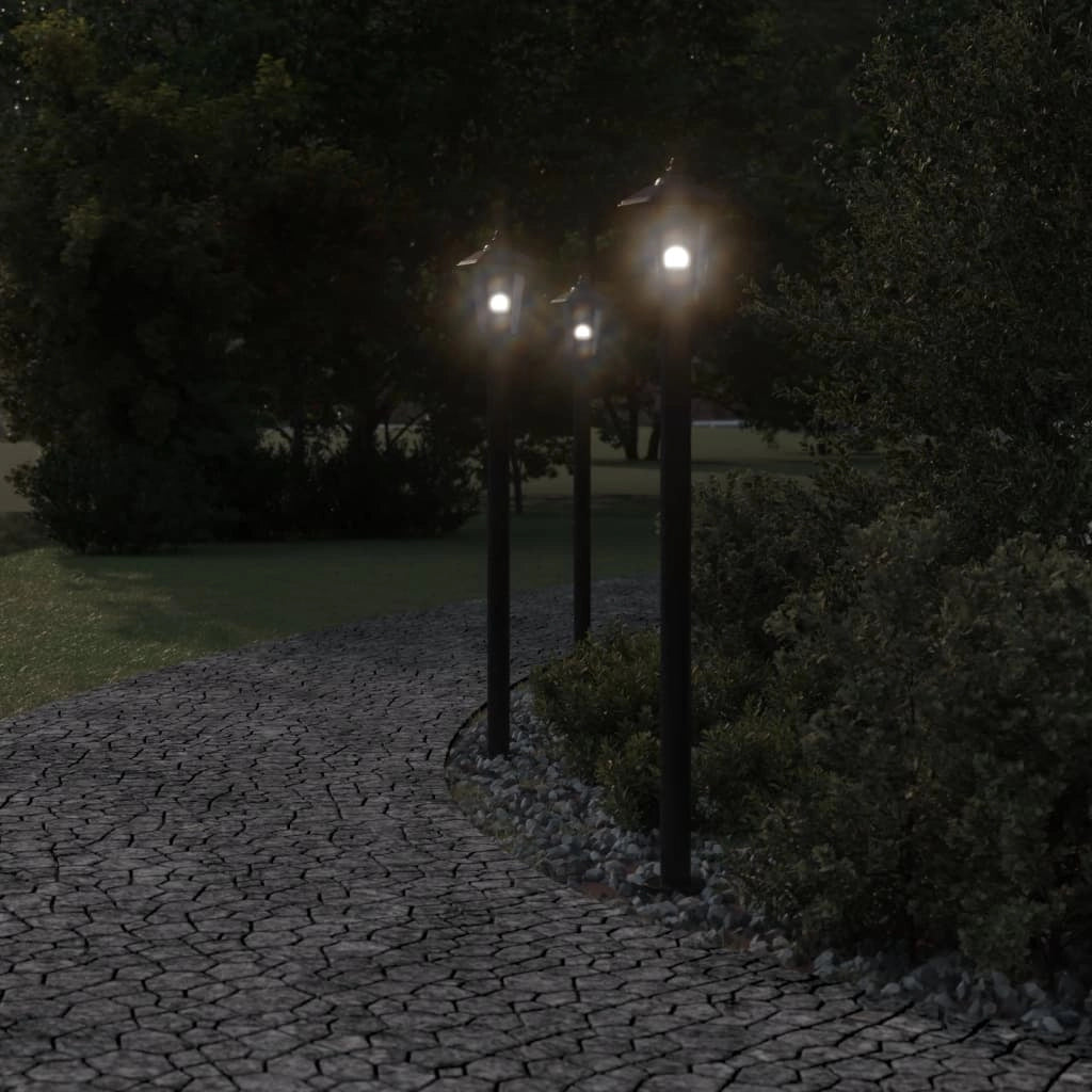 Lampade da terra per esterni 3 pezzi 120 cm acciaio inox nero 02_0042548