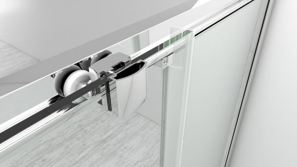 Box doccia a nicchia 150 cm porta scorrevole apertura centrale H195 cm LISA Cromato