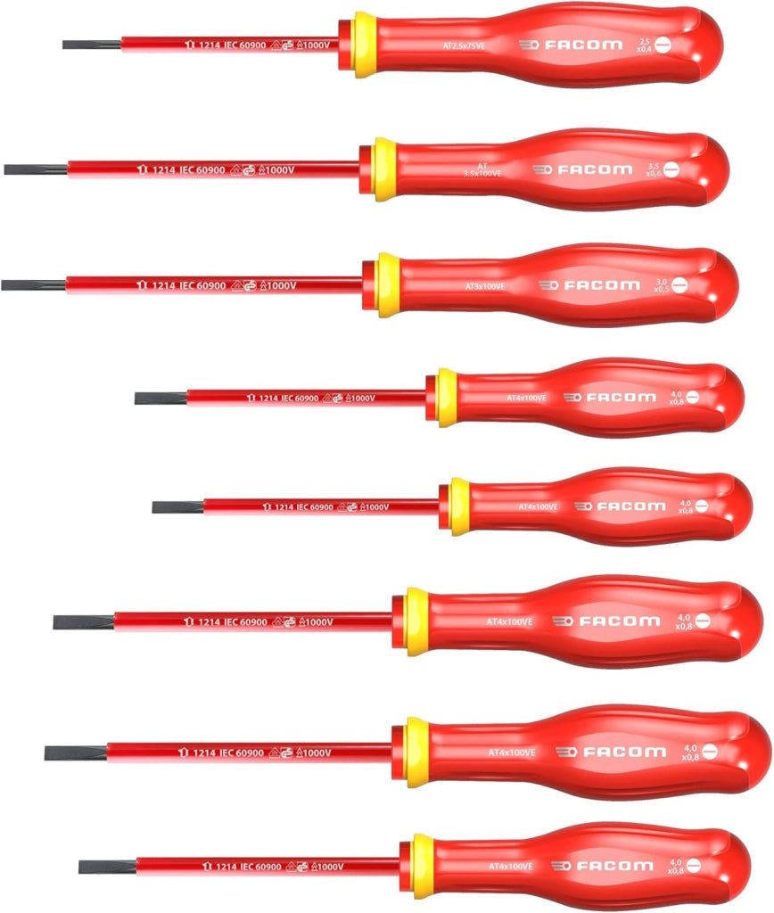 ATD.J8VE - Set di 8 cacciaviti protwist isolati da 1000 Volt per viti a fessura e viti Phillips POZIDRIV, 8 pezzi