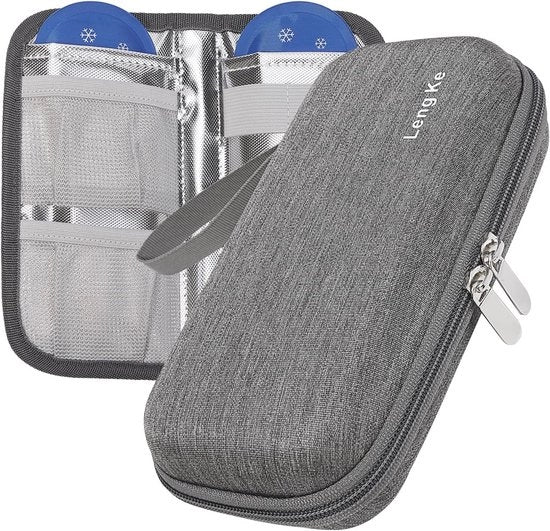 Borsa di Raffreddamento per Medicamenti con 2 Pannelli Gel Refrigeranti - Borsa Portatile per Diabetici per Casa, Escursioni e Attività Outdoor