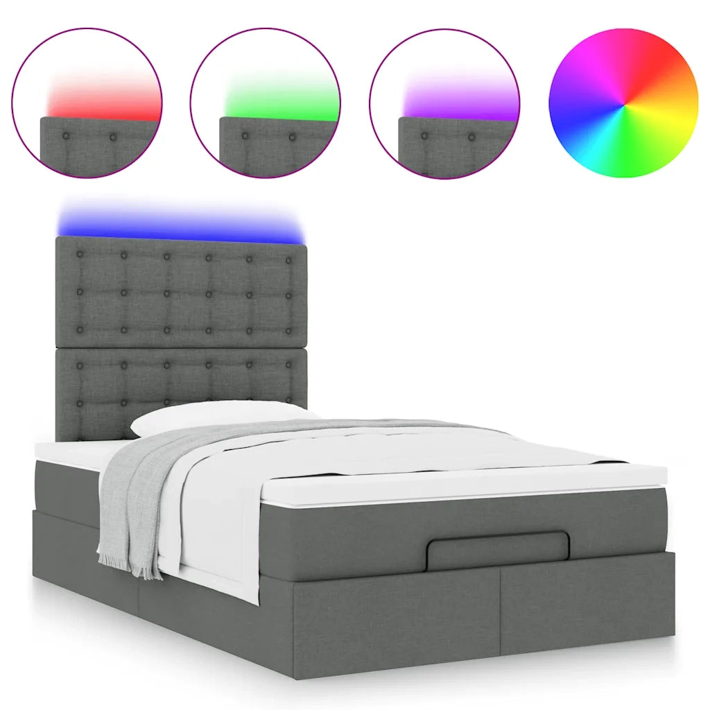 Struttura Letto Pouf con Materasso 120x200 cm in Tessuto 3314163