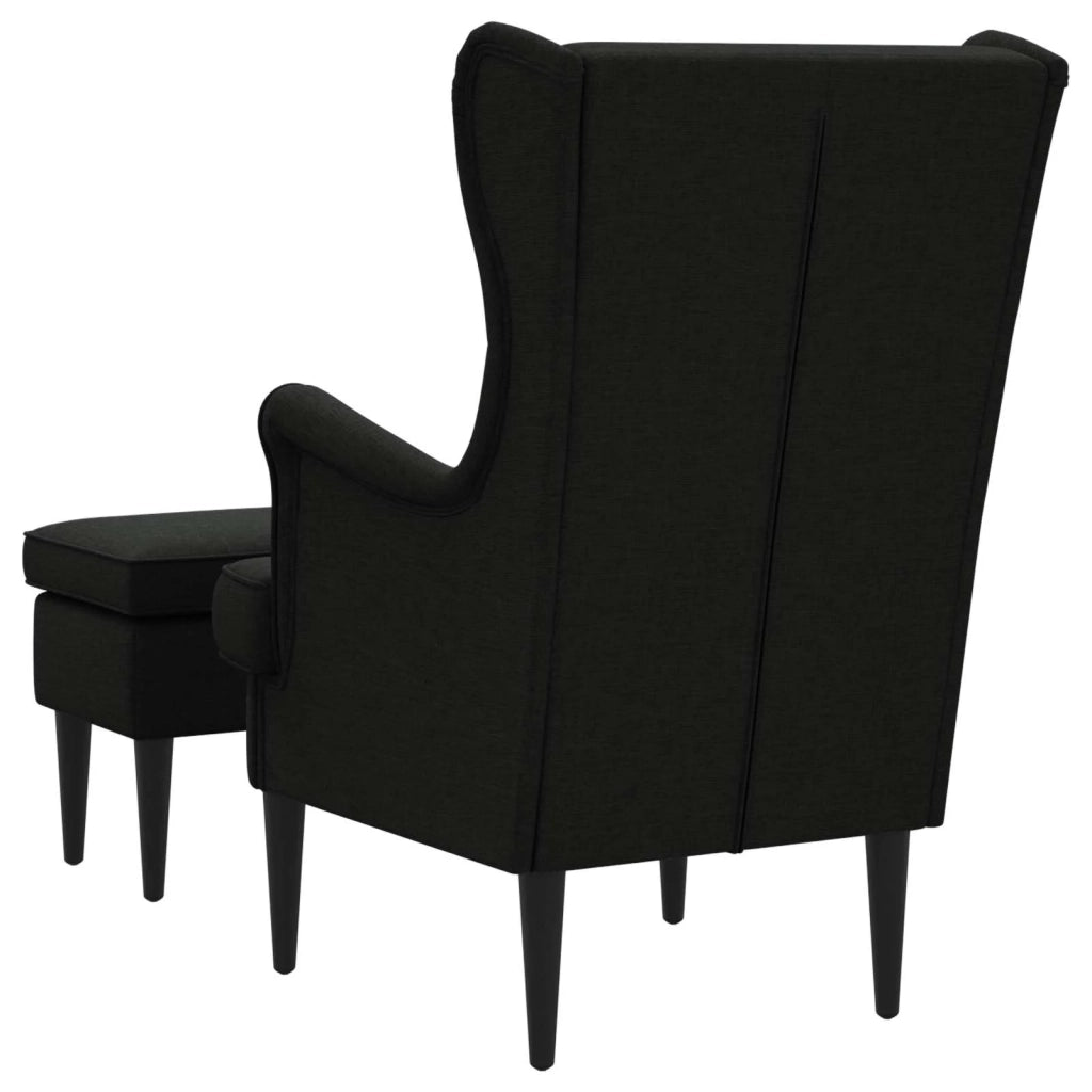 Poltrona con Ottomano 2 pz Nero Tessuto 3418833