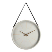 Orologio da Parete Rotondo Nero con Cinghia in Pelle Dorato - SIL