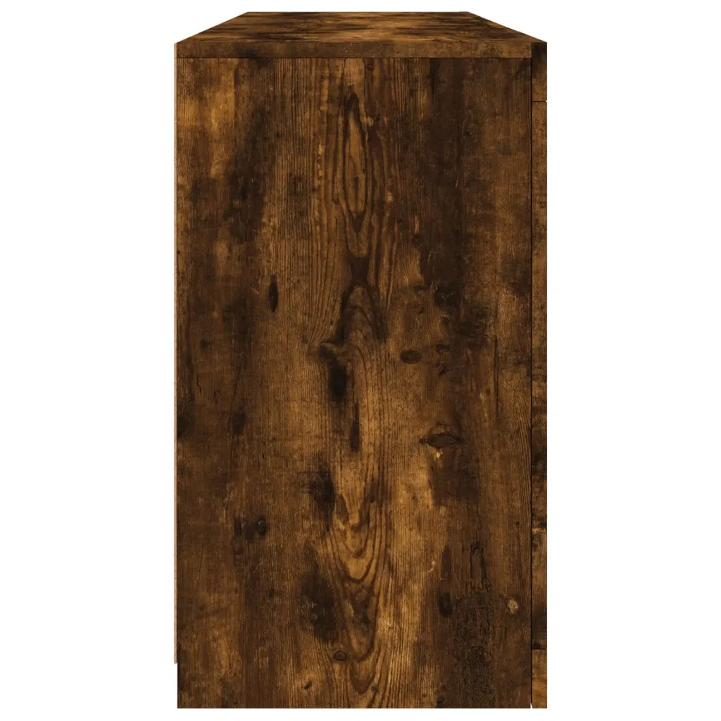 Credenza con Luci LED Rovere Fumo 163x37x67 cm