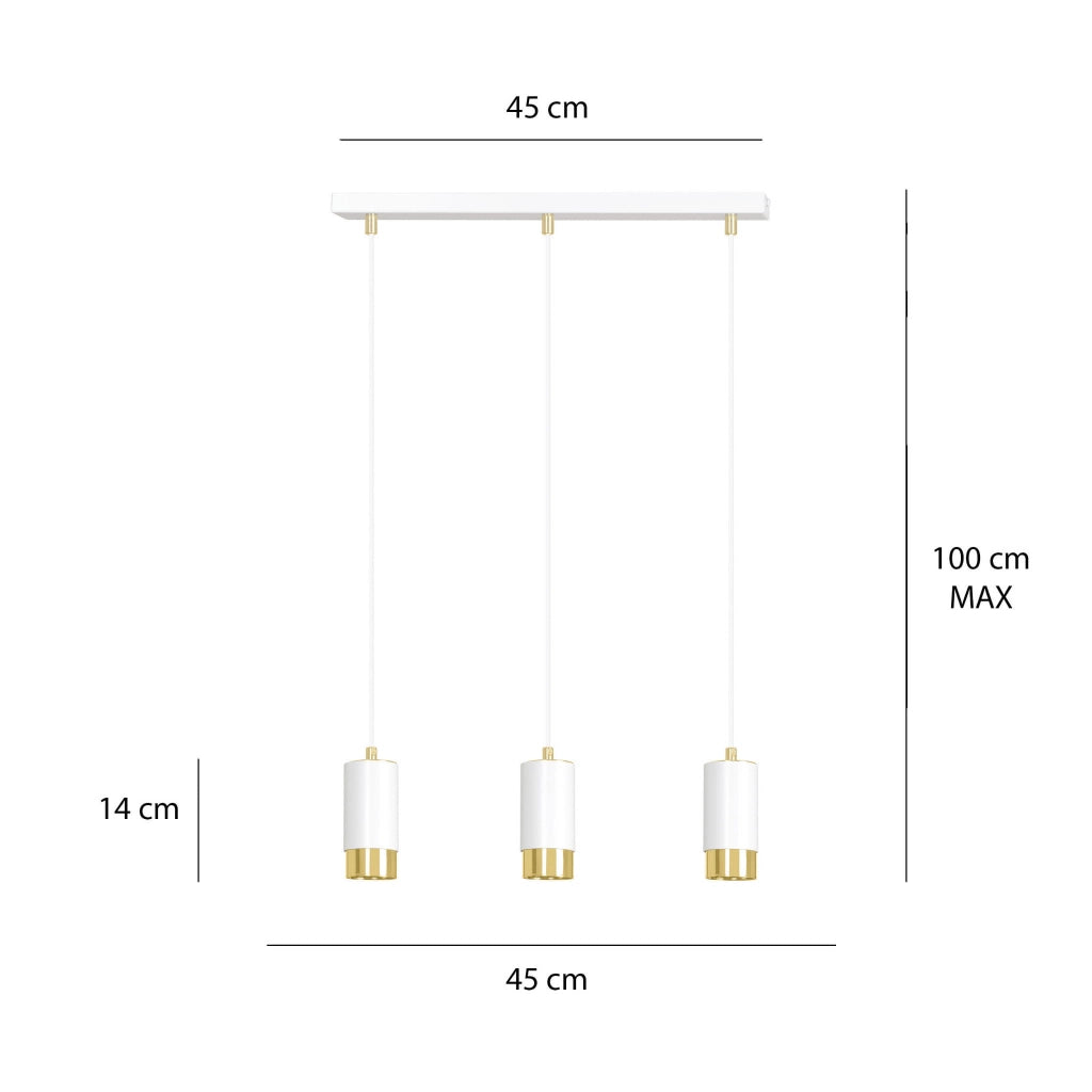 Lampadario Emibig Fumiko 3xGU10 bianco oro dimmer IP20