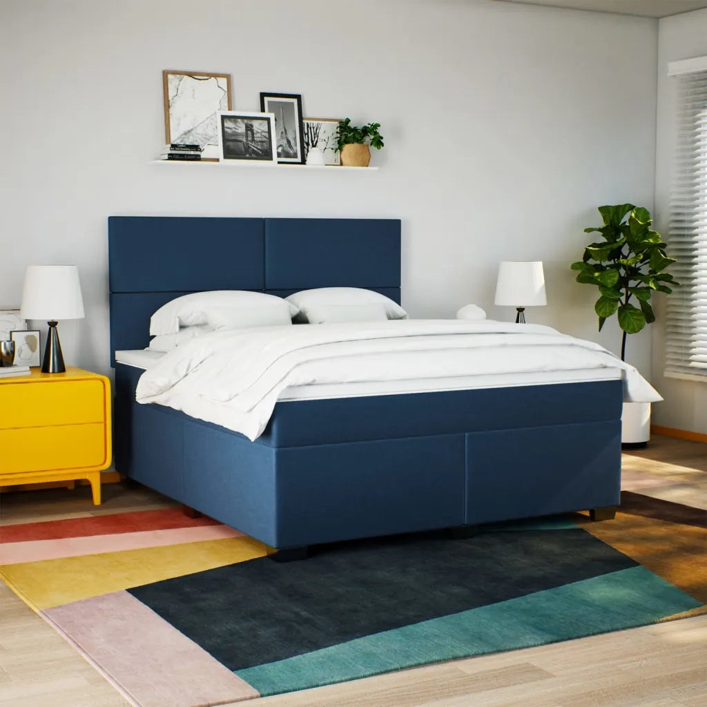 Giroletto a Molle con Materasso Blu 180x200 cm in Tessuto 3292866