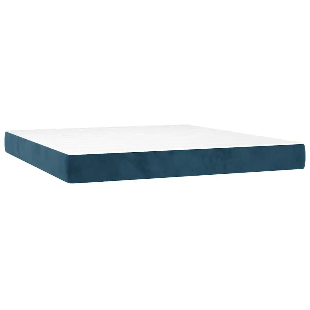 Giroletto a Molle con Materasso Blu Scuro 180x200 cm in Velluto cod mxl 74416