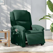 Poltrona Elettrica Reclinabile Verde Scuro in Vera Pelle 3204280