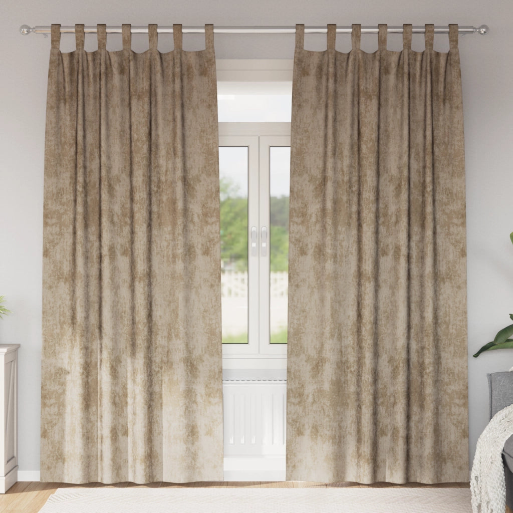 Tende in velluto 2 pz con bottoni Champagne 245x140 cm