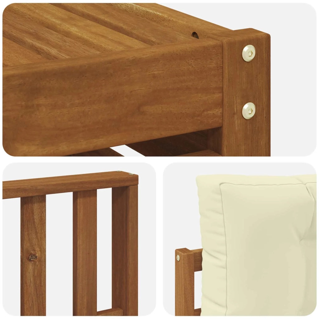 Set di divani da esterno con cuscino 9 pcs Naturale e Crema 3373210