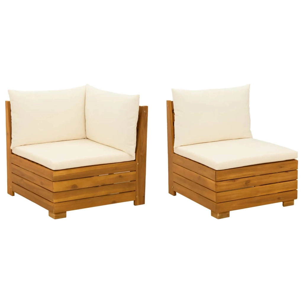 Salotto da Giardino-Set Lounge da Giardino 2 Pezzo Marrone Legno di Acacia Massello 957193