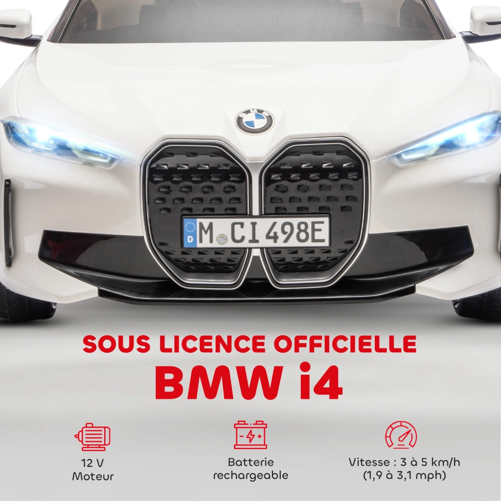 Auto elettrica per bambini BMW I4 12V con telecomando ¨C zephmum ¨C 115x67x45 cm Nero