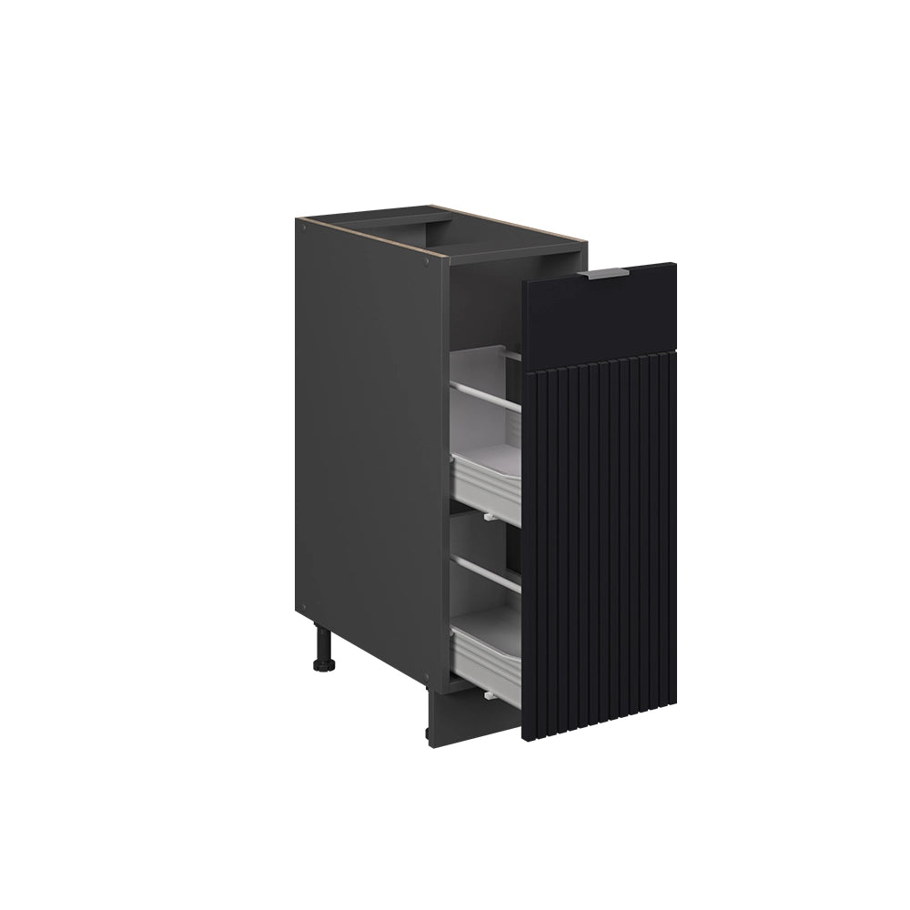 Armadio cucina dispensa alto Fame-Line Nero rigato/Antracite 30 cm senza piano di lavoro Vicco