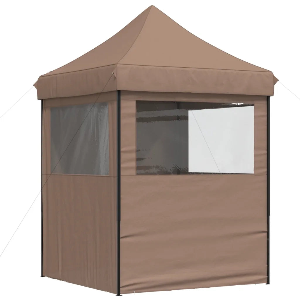 Tendone per Feste Pieghevole Pop-Up con 4 Pareti Marrone