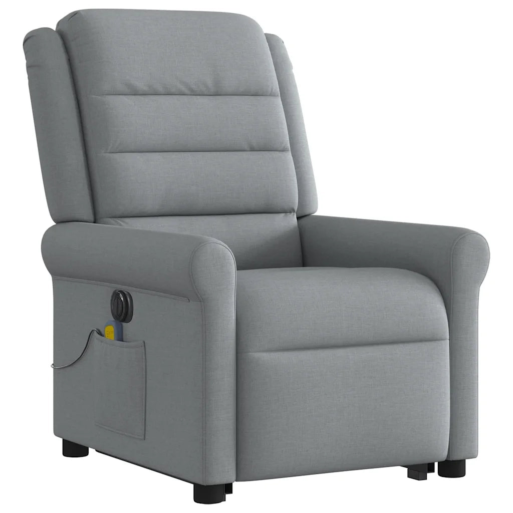 Poltrona Alzapersona Massaggi Elettrica Grigio Chiaro Tessuto 3303344
