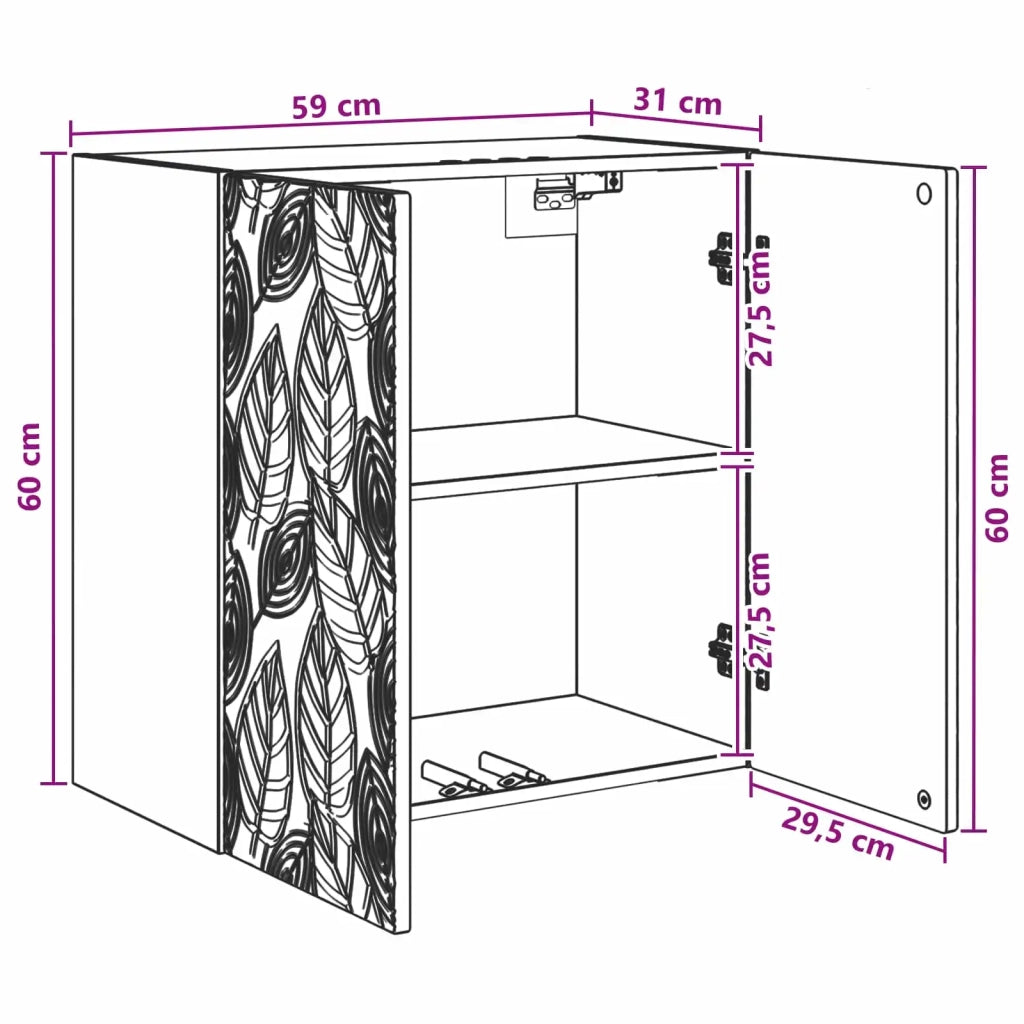 Mobiletto a muro Bianco 59 x 31 x 60 cm Legno ingegnerizzato 898745