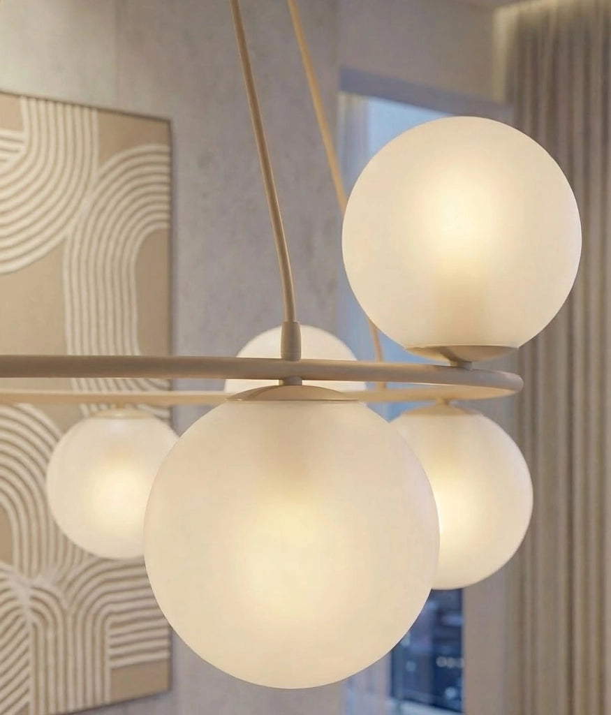 Lampada sospesa AZURA bianco-beige 8xE14 Emibig