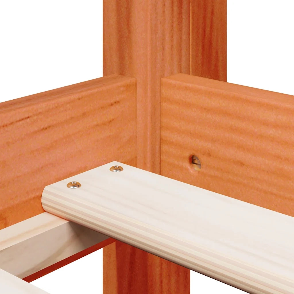 Letto singolo | Letto per adulti | Letto a Soppalco con Tetto Cera 80x200 cm in Legno di Pino