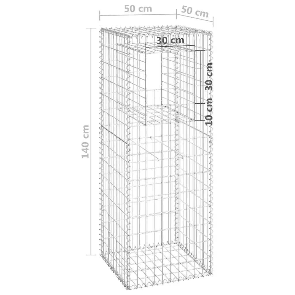 Cesti a Gabbione a Torre 2 pz 50x50x140 cm in Ferro 151271