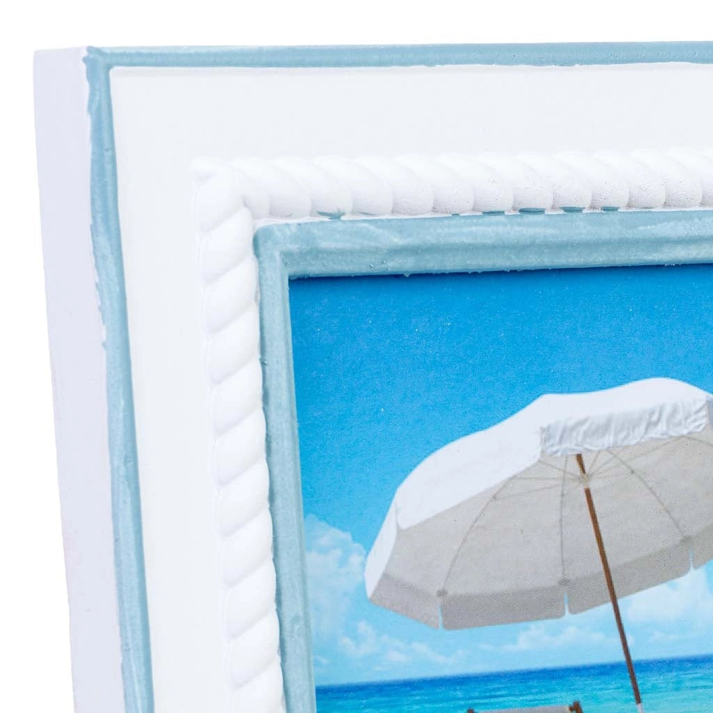 Cornice portafoto in legno, 12x19 cm, blu, 19x2x24 cm