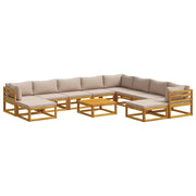 Set di divani 11 pz Naturale Legno di Acacia Massello 3417231