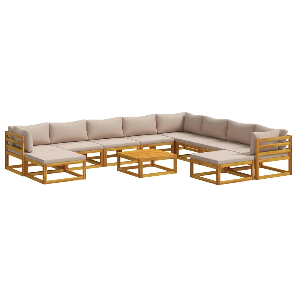 Set di divani 11 pz Naturale Legno di Acacia Massello 3417231