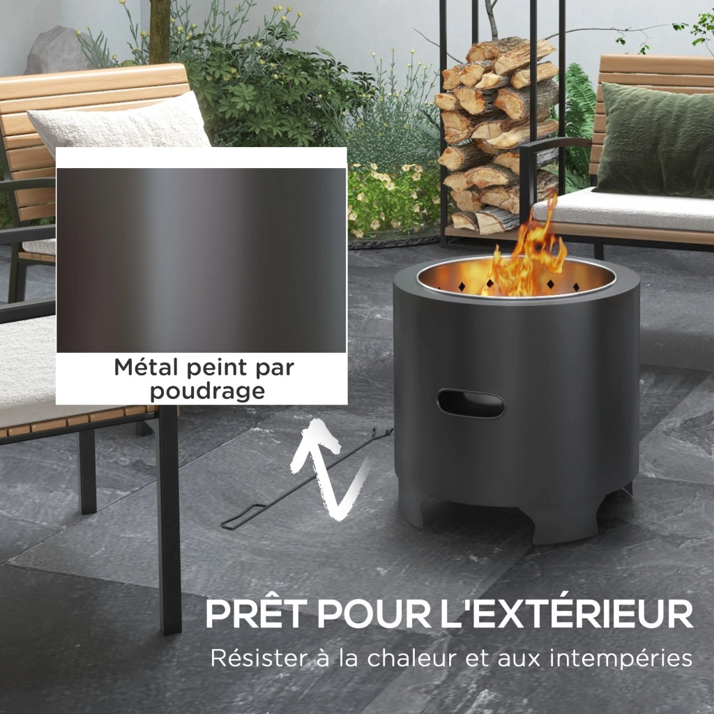 Brasero da esterno in metallo ¨C zephmum ¨C nero, diametro 45 cm
