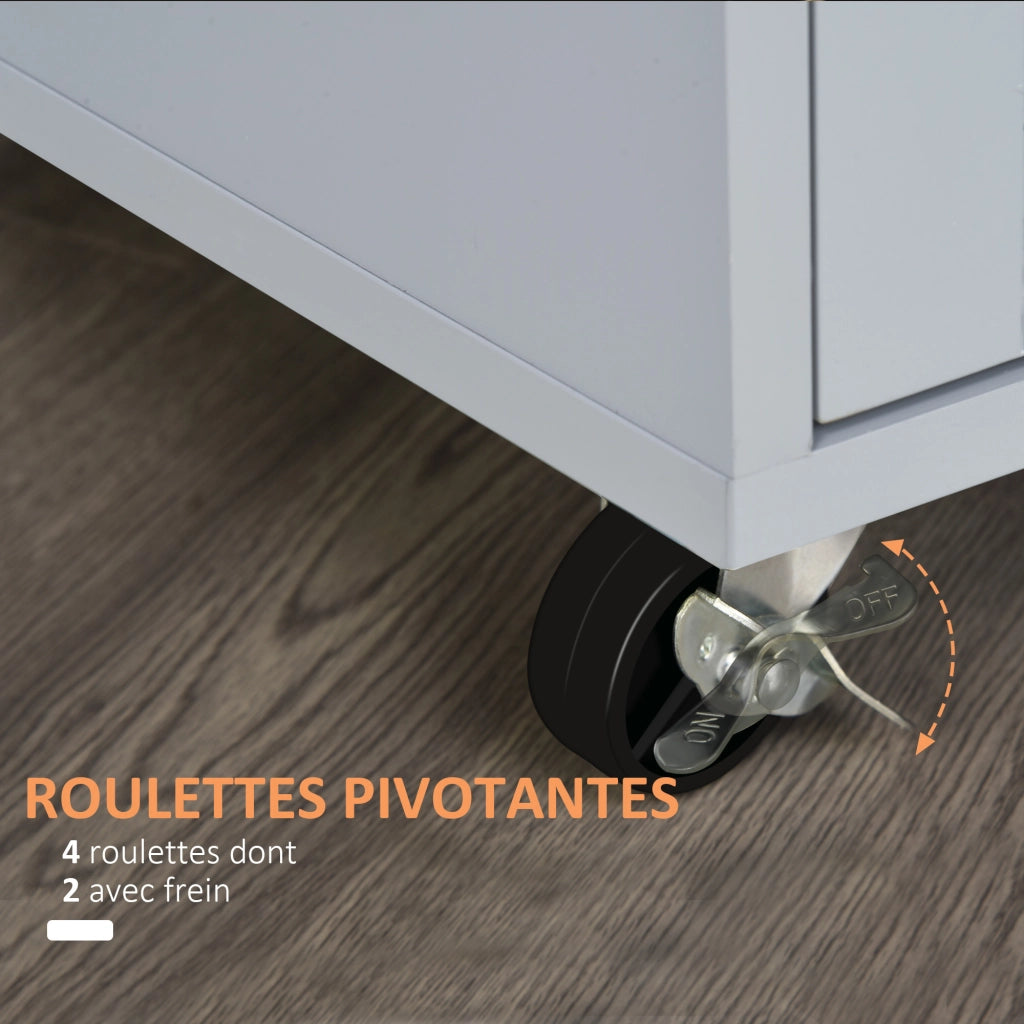 Carrello da cucina con cassetto e porta asciugamani ¨C zephmum ¨C grigio