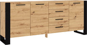MOBILE COMO' CASSETTIERA CREDENZA NUKA 87x197x45cm ROVERE NERO OPACO