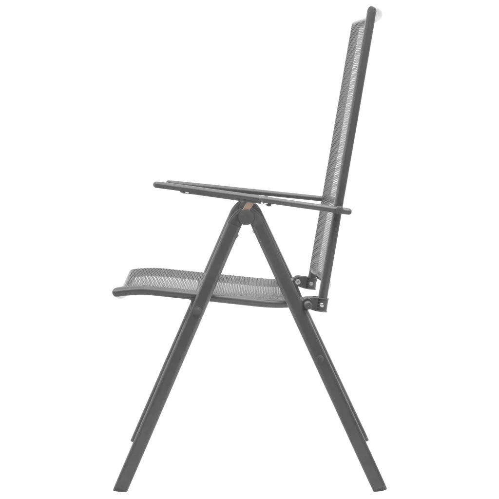 Sedie da Giardino Impilabili 2 pz in Acciaio Grigio 42716