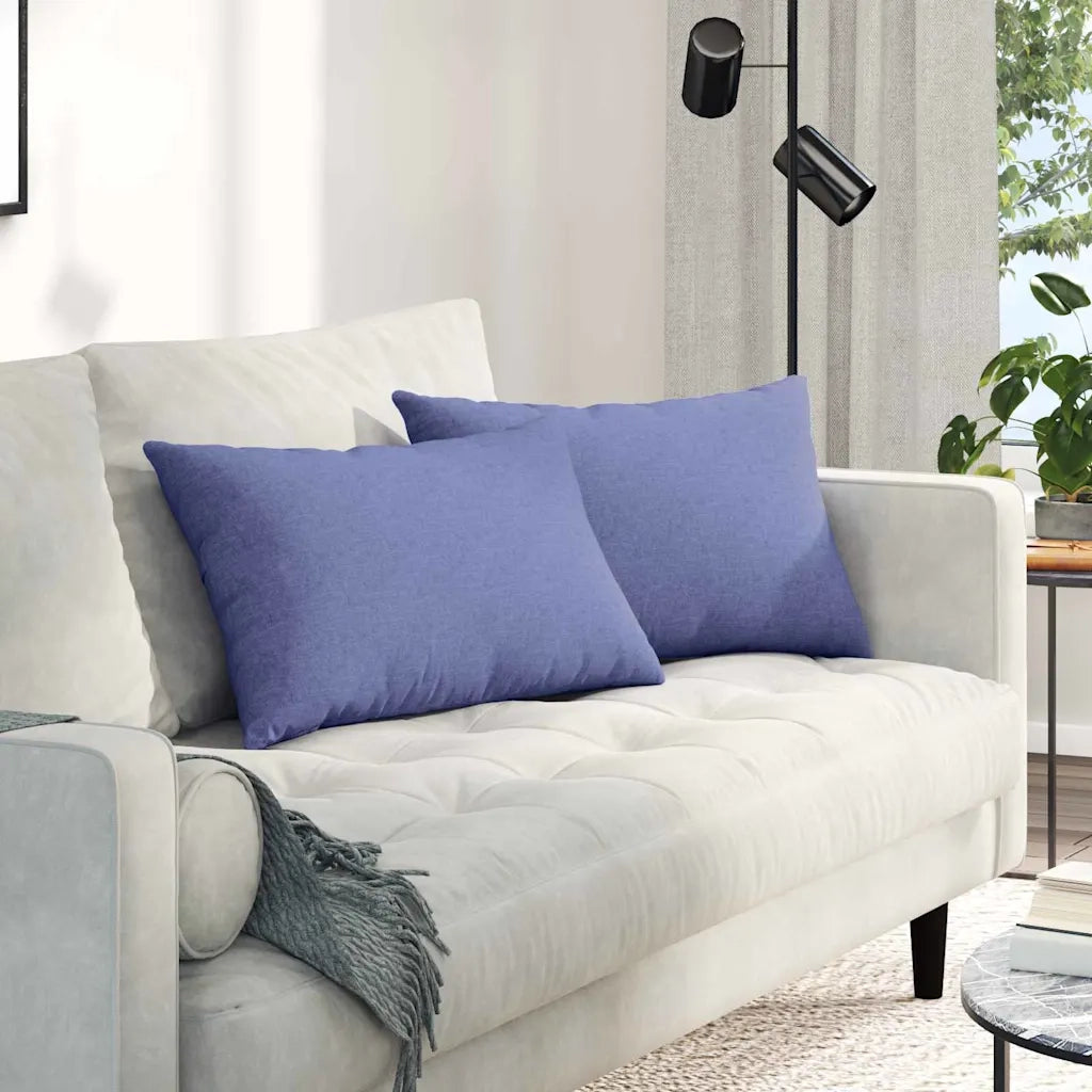 Cuscini da Divano 2 pz-Set di 2 Cuscini per Sofa Blu jeans 60 x 40 cm Tessuto