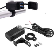Opluchitore universale per motociclo con interruttore - Adattatore doppio con connessione USB - 12-24 V - Ricarica rapida QC3.0