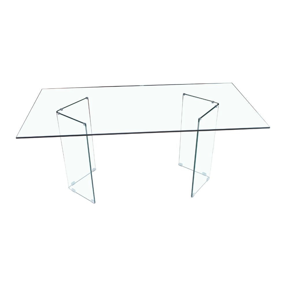 Tavolo in vetro trasparente temperato Nespolo 160x90x75H