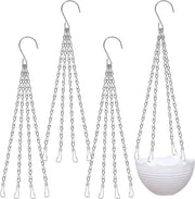 Set di Catene per Piante Sostitutive - Catene Metalliche da Appendere per Piante - Set di 4 Catene per Appendere e 4 Orecchioni per Vogliamo e Piante