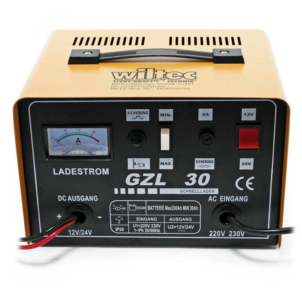 Caricabatterie rapido 16A per batterie di moto e auto compatibile con batterie da 12V e 24V 16_0002560