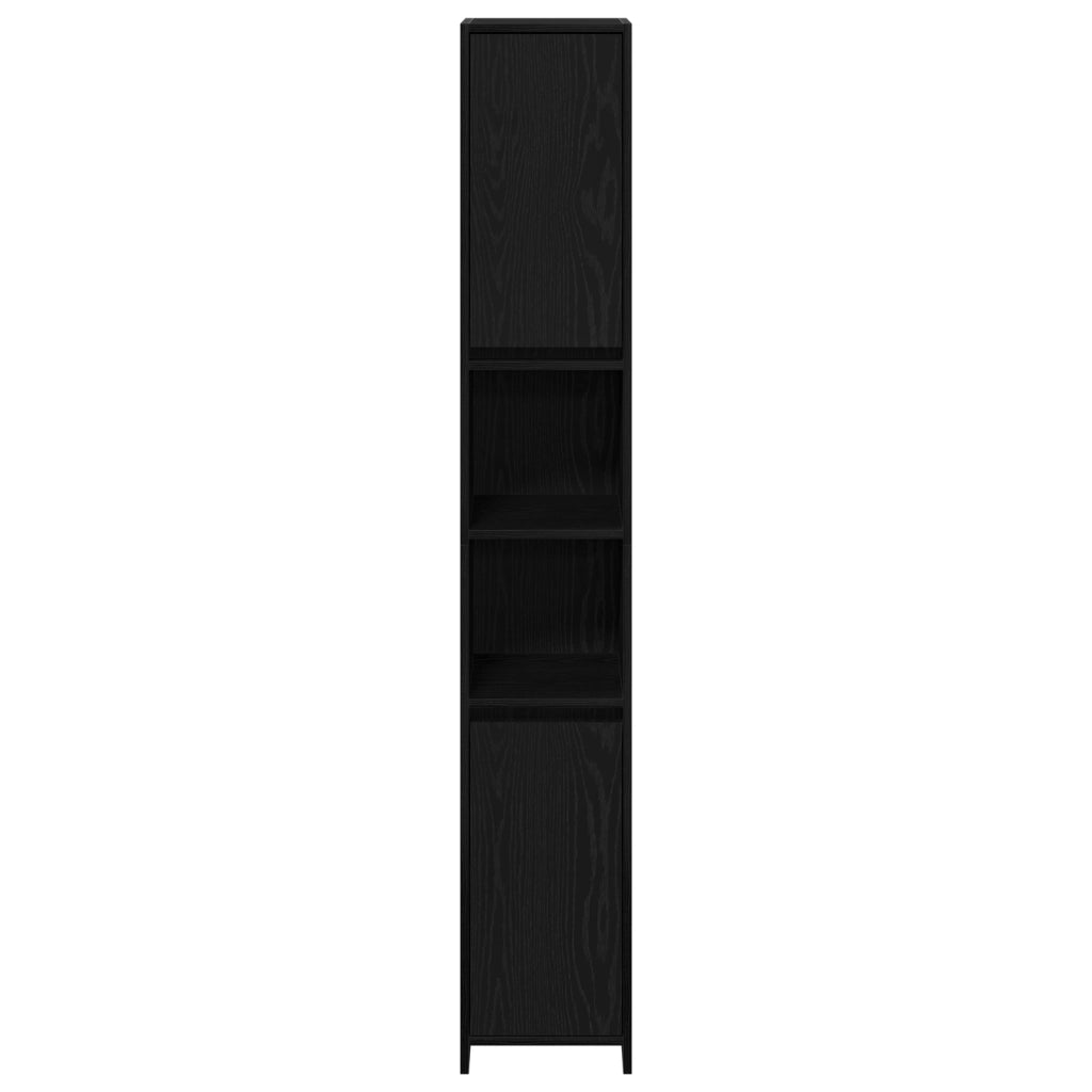 Mobile da bagno  Nero Rovere 30x30x183,5 cm Legno ingegnerizzato