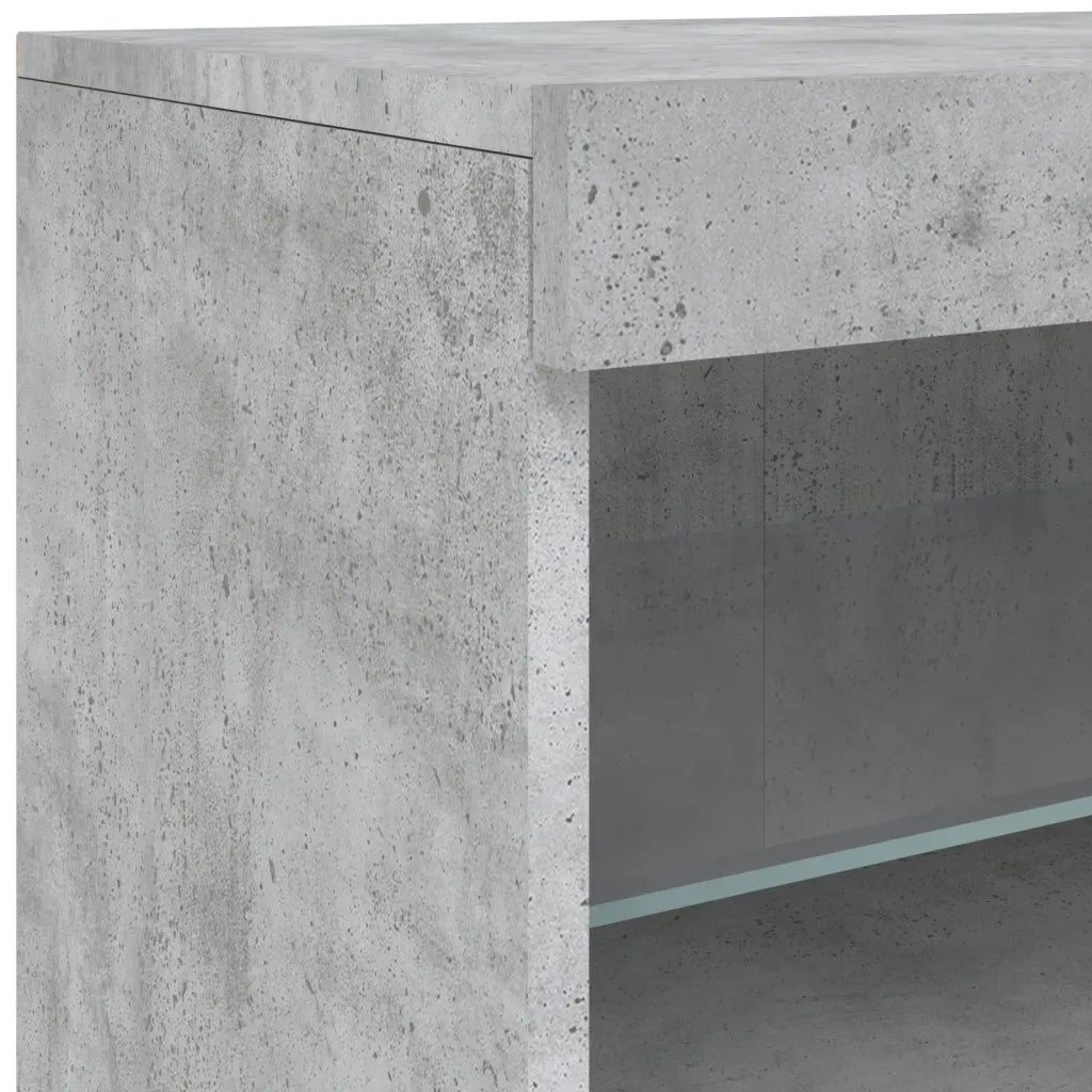 Credenza | Madia | Buffet da pranzo | Armadio da pranzo con Luci LED Grigio Cemento 60x37x67 cm
