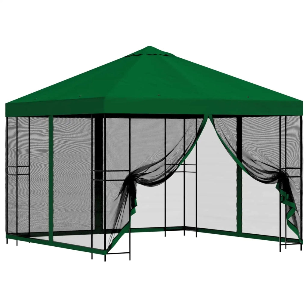 Gazebo da giardino con pareti laterali 3 x 3 m Verde 900341