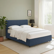 Tipton, Letto Matrimoniale Sfoderabile Made in Italy, blu
