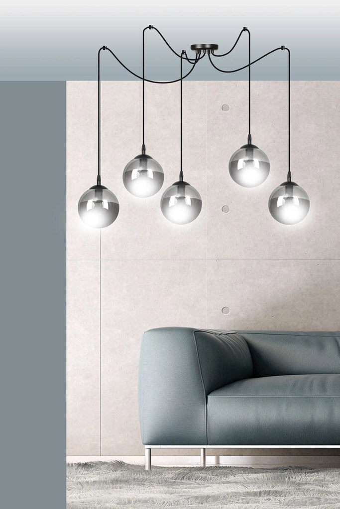 Lampadario Emibig GIGI 5, 5xE14 nero grafite dimmer