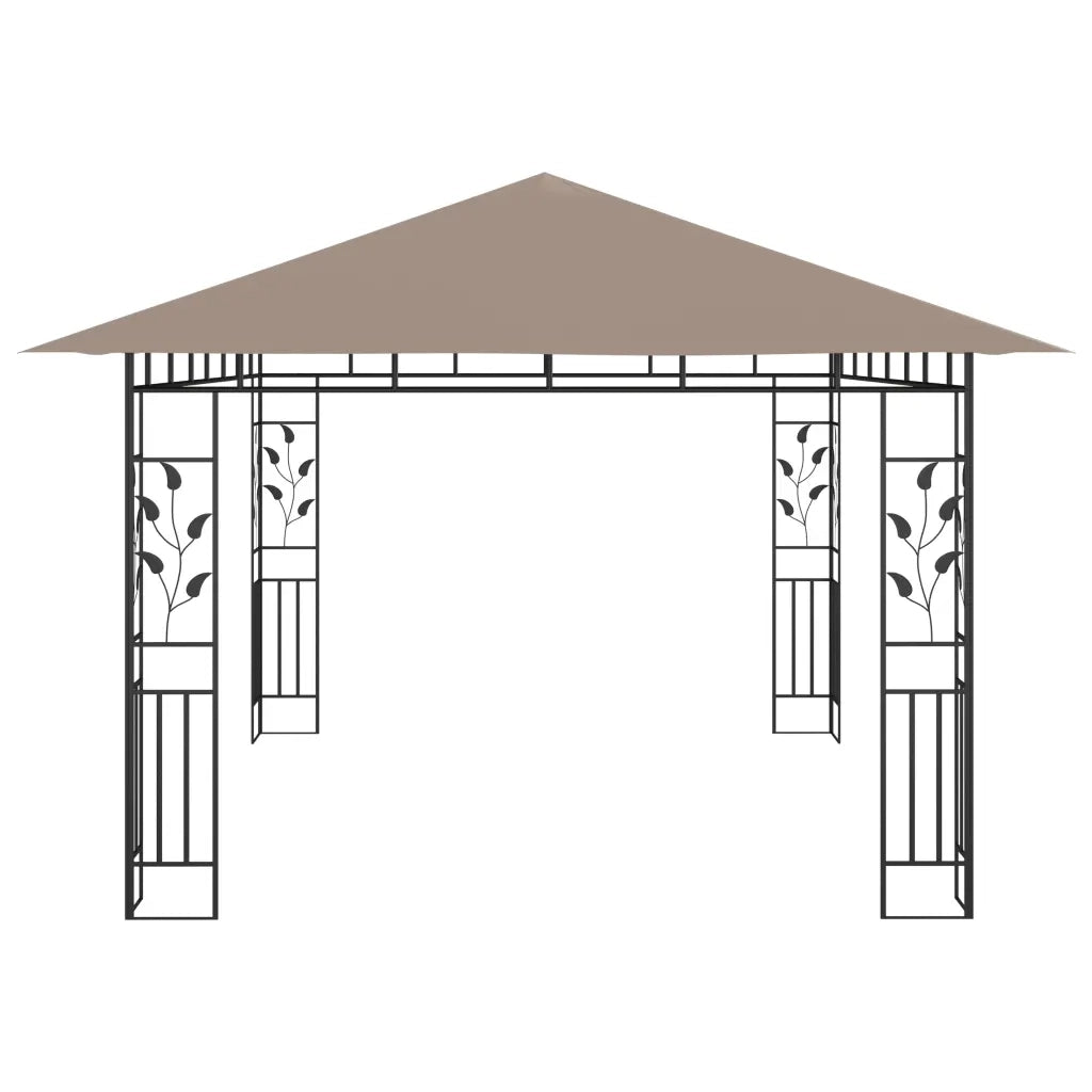 Gazebo con Zanzariera Luci LED 4x3x2,73 m Grigio Talpa 3070319