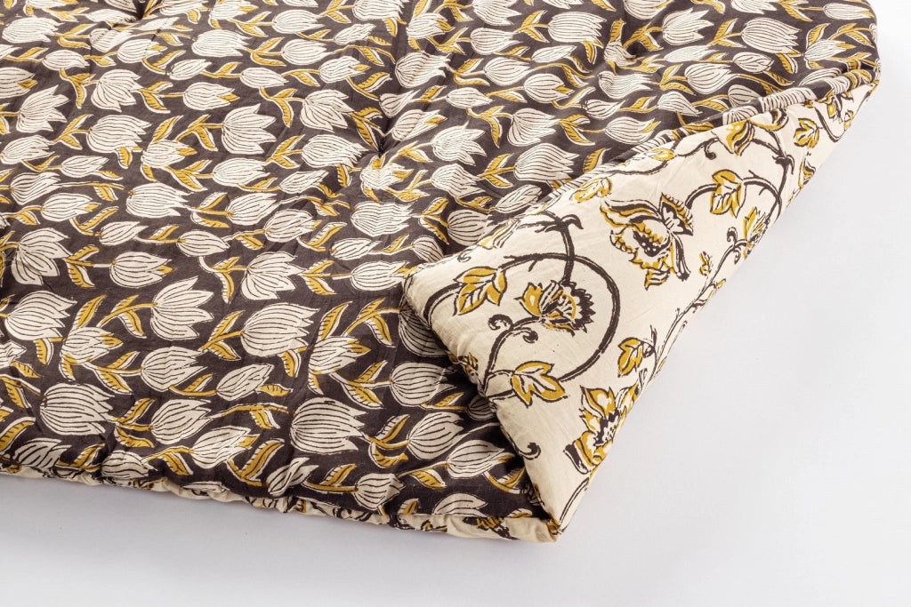 Set di 4 Cuscini da Pavimento in Cotone Floreale 60x120 cm - ESOTICO