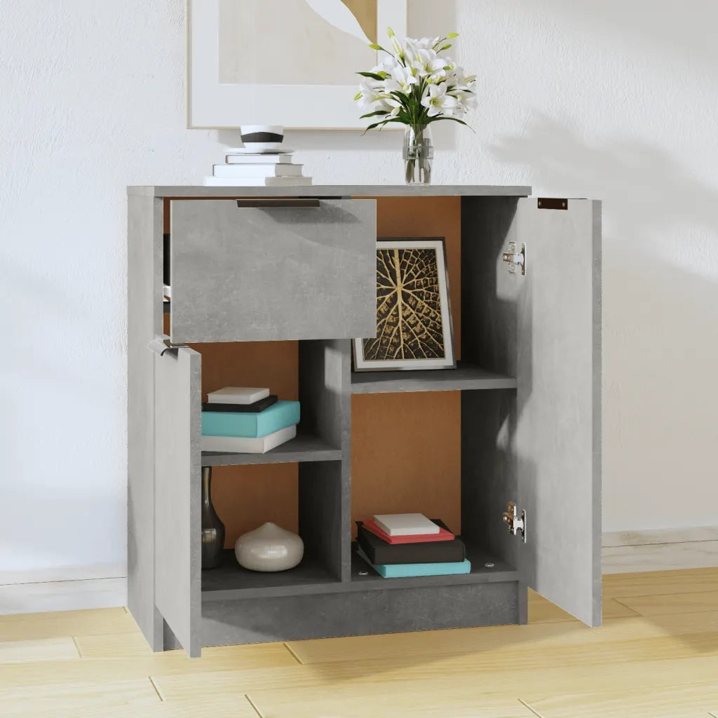 Credenza | Madia | Buffet da pranzo | Armadio da pranzo Grigio Cemento 60x30x70 cm in Legno Multistrato