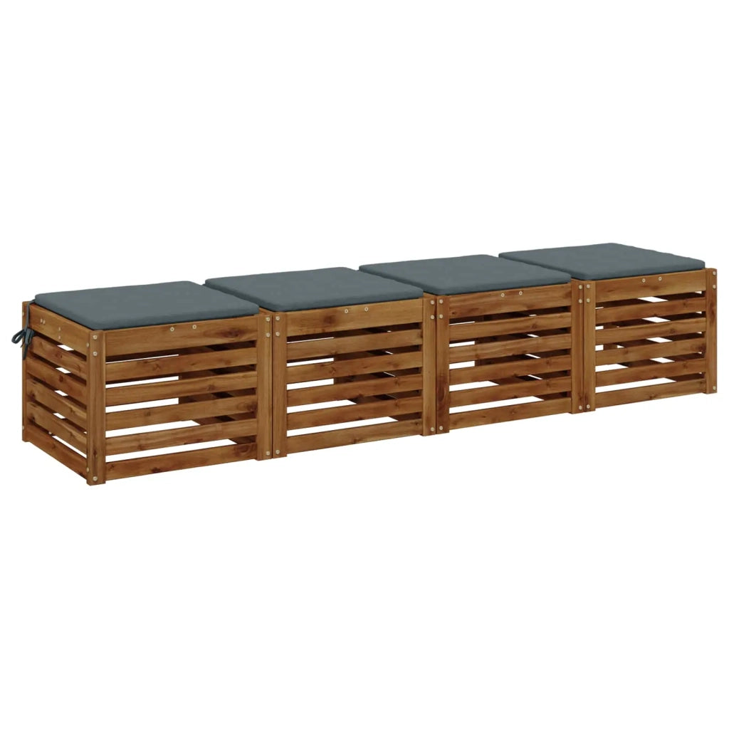 Cuscini per Sedia in 4 Pezzi SOEST 4 pz 100% Poliestere Blu 944503