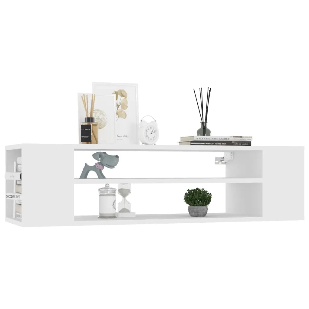 Mobile Porta TV-Credenza TV Sospeso Bianco 100x30x26,5 cm Legno Multistrato