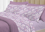 Completo Lenzuola Letto 100% Cotone Italy 3027 Disegno Indie - Singolo - Rosa